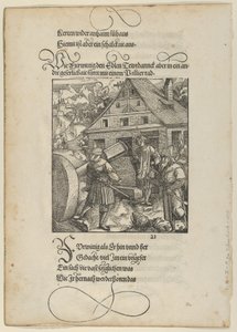 在Fürwittig的敦促下，Theuerdanck试图操纵一块抛光石，来自Theuerdanck，...，1517年。 作者 Hans Schäufelein the Elder