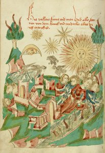 世界末日路德维希十五世女士9。 95v，1469（墨水，颜色洗涤和纸上的蛋彩画）