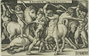 赫拉克勒斯与半人马，选自《赫拉克勒斯的苦役 作者 Hans Sebald Beham