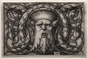 色情狂者头花环的装饰品，1543年。 作者 汉斯·塞巴尔德·贝汉姆