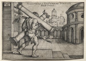 大力神的作品：大力士的步枪柱，1545年。 作者 汉斯·塞巴尔德·贝汉姆