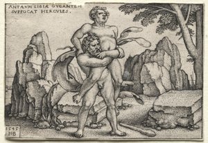大力神的作品：大力神粉碎安东尼，1545年。