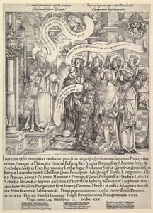 马克西米利安（Maximilian）由他的守护神赠与全能者，1519年。