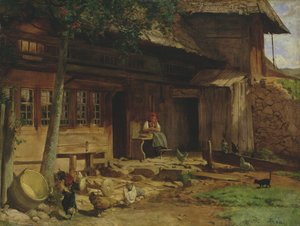 1866年贝尔瑙的父母之家（布面油画） 作者 汉斯·托马