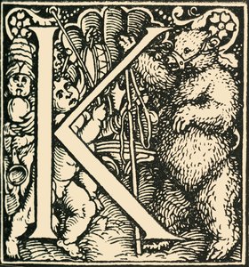 K-汉斯·魏德兹（Hans Weiditz）的字母，c1520-1521，1908年。 作者 汉斯·魏迪兹