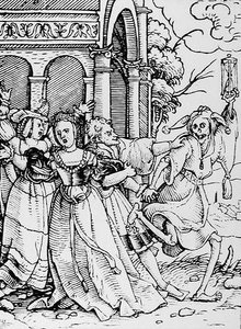 死亡和宫廷，来自死亡之舞，由Hans Lutzelburger雕刻，第1538页