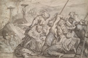 士兵为基督的战袍赌博 作者 Hans von Aachen