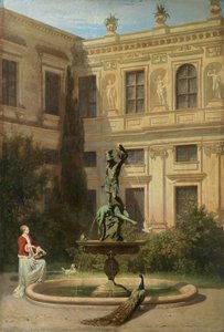 德语: Der Grottenhof in der Münchner Residenz 慕尼黑皇家宅邸中的石窟庭院 作者 汉斯·冯·马雷斯