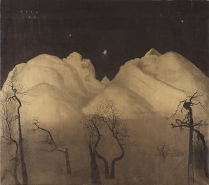 在山的冬夜。研究，1902-2