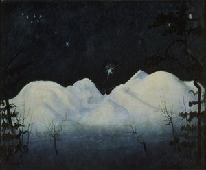 山中冬夜（布面油画） 作者 哈罗德·奥斯卡·索尔伯格