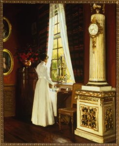 H.Slott-Möller，《早间咖啡-绘画》，1914年