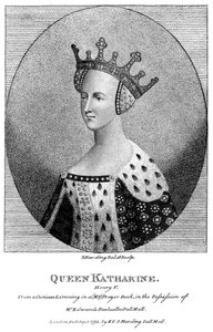 瓦卢瓦（Valois）的凯瑟琳（Catherine）1401-1437，亨利五世国王的王后，1792年。 作者 哈丁