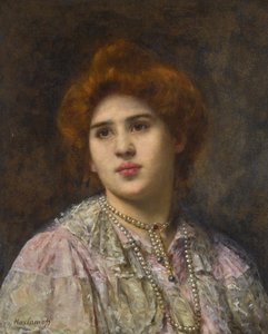 歌剧演员菲利亚-利特文内的肖像，1860-1936年。 作者 哈拉莫夫