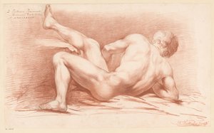 男性裸体坐像，从背后看（1789 年三等奖） 作者 Harmanus Jansz.温克勒斯