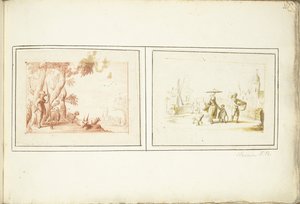 牧羊人与牛群和街景 作者 Harmen ter Borch（艺术家签名）