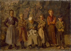 洞穴居民，迪耶普，1907年 作者 哈罗德·吉尔曼