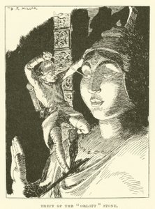 Theft of the "Orloff" stone (engraving)