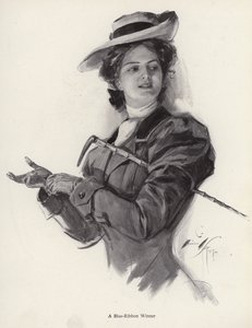 蓝丝带冠军女骑手（平版）。 作者 哈里森·费舍尔