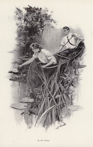 独木舟上的男人和女人（石版画 作者 哈里森·费舍尔
