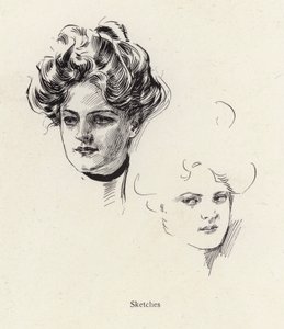一个年轻女人的钢笔素描（石膏画 作者 哈里森·费舍尔