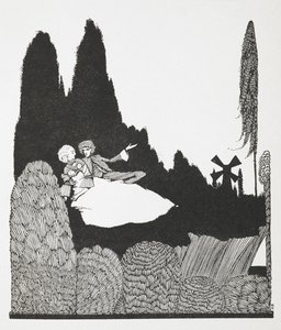 故事 "猫主人或穿靴子的猫 "的插图。 作者 哈里·克拉克