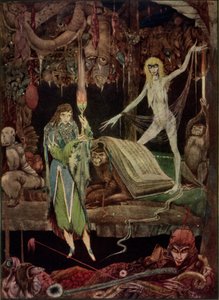 "我想，无数的傻瓜在合唱/狂欢，永不疲倦"，插图选自歌德的《浮士德》，约翰-安斯特译 作者 哈里·克拉克