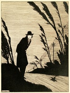 中间是一张冷酷的白脸，来自《一年之计在于春》，酒吧。1920年版画，1920年。 作者 哈里·克拉克