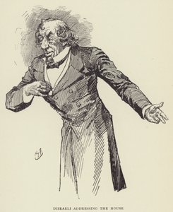 迪斯雷利在众议院发表讲话 作者 哈里·弗尼斯（Harry Furniss）