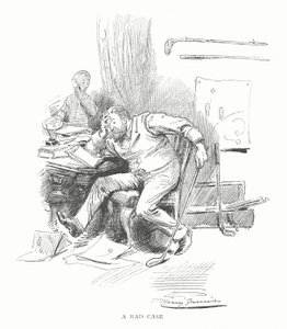 高尔夫：一个糟糕的案例（石版画） 作者 哈里·弗尼斯（Harry Furniss）