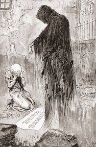 查尔斯-狄更斯《圣诞丛书》中的《圣诞颂歌》插图 作者 哈里·弗尼斯（Harry Furniss）