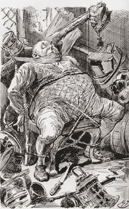 查尔斯-狄更斯小说《巴纳比-拉吉》的插图 作者 哈里·弗尼斯（Harry Furniss）