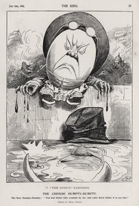 中国的矮胖子，关于义和团和布尔战争的漫画（雕刻）。