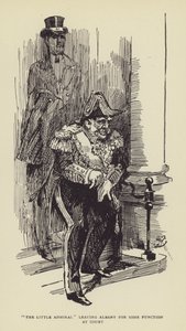 小海军上将离开奥尔巴尼在法庭上的一些功能 作者 哈里·弗尼斯（Harry Furniss）