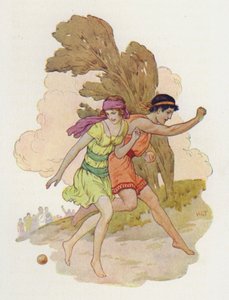 阿塔兰忒目睹了它的坠落（彩色石版画） 作者 哈里·乔治·西克
