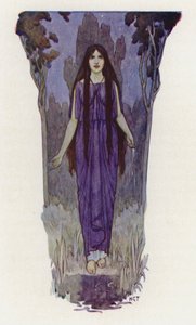美狄亚站在寂静的树林里（彩色石版画） 作者 哈里·乔治·西克