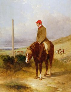 Nat Flatman（1810-60）在1844年切斯特菲尔德赌注开始前的小马上