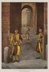 教皇在梵蒂冈的瑞士卫队（chromolitho） 作者 哈里·汉密尔顿·约翰斯顿