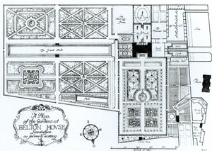 林肯郡Belton House的花园规划，原先存在，c.1900 作者 哈里·英戈·特里格斯