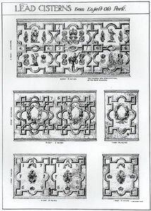 恩菲尔德老公园的铅制蓄水池，约1900年（雕刻）（B/W照片）。 作者 哈里·英戈·特里格斯