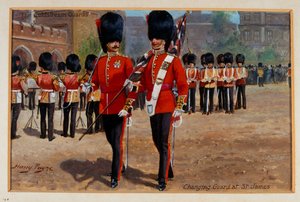 1905年，圣詹姆斯的Coldstream卫兵换岗