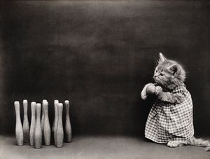 小猫系列：保龄球，约 1914 年（银质印刷品）