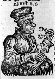 希腊哲学家 Antisthene（公元前 444-365 年）。 Hartmann Schedel 的“纽伦堡编年史”木版画