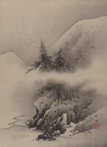 雪景，约1885-89。 作者 桥本嘉穗