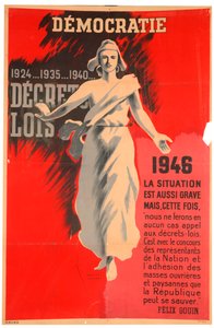 法国支持民主的海报，1946年 作者 哈瓦斯
