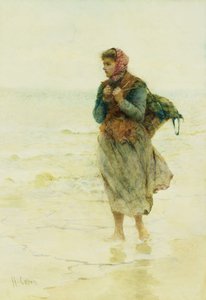 “涨潮，Jetsom和Flotsam”：年轻的海藻采集者，在水边，
