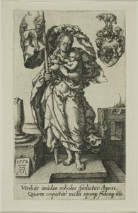 慈悲，来自美德 作者 海因里希·阿尔德勒弗（Heinrich Aldegrever）