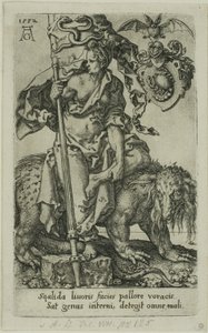嫉妒，来自恶习 作者 海因里希·阿尔德勒弗（Heinrich Aldegrever）