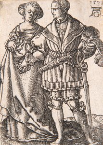 来自《小婚礼舞者》系列，1538年。 作者 海因里希·阿尔德勒弗（Heinrich Aldegrever）