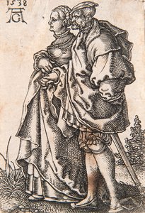 来自《小婚礼舞者》系列，1538年。 作者 海因里希·阿尔德勒弗（Heinrich Aldegrever）