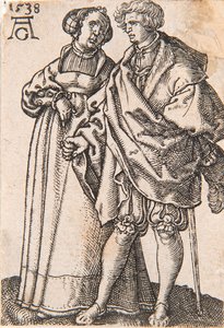 来自《小婚礼舞者》系列，1538年。 作者 海因里希·阿尔德勒弗（Heinrich Aldegrever）